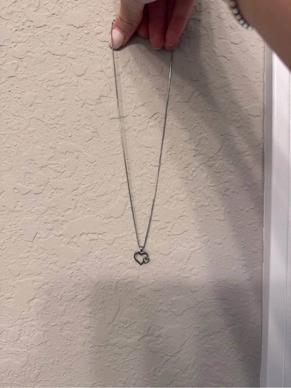 Sterling Silver Heart Pendant Necklace - Silver